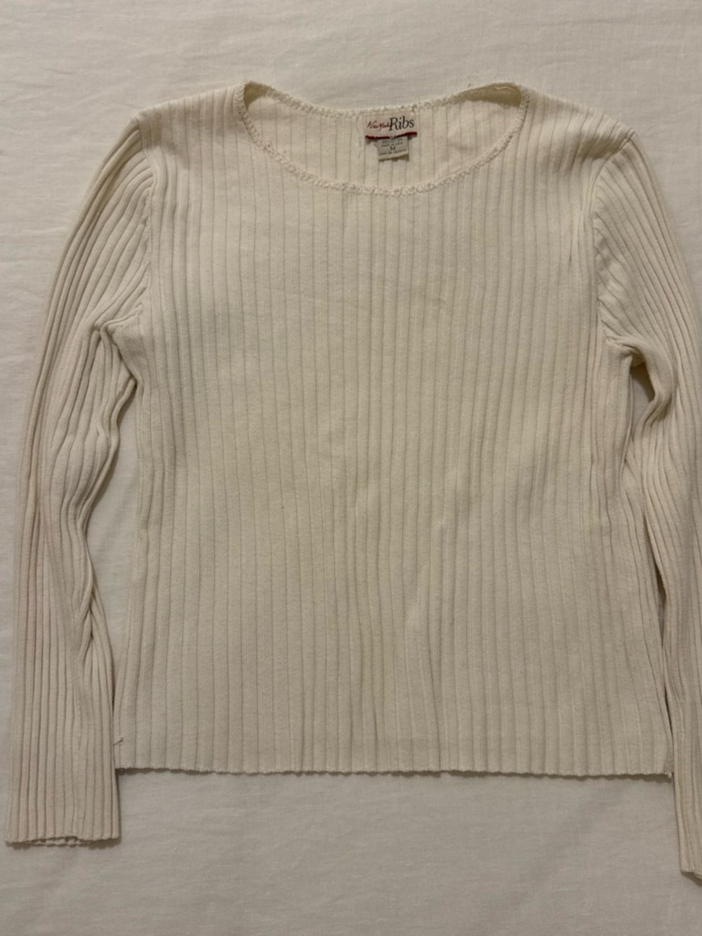 New York Ribs White Ribbed Sweater - Picture 2 of 4
